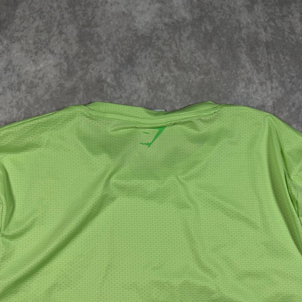 Gymshark Men's XL Arrival Short Sleeve T-Shirt Lime Green Mesh Logo Activewear - Picture 4 of 6